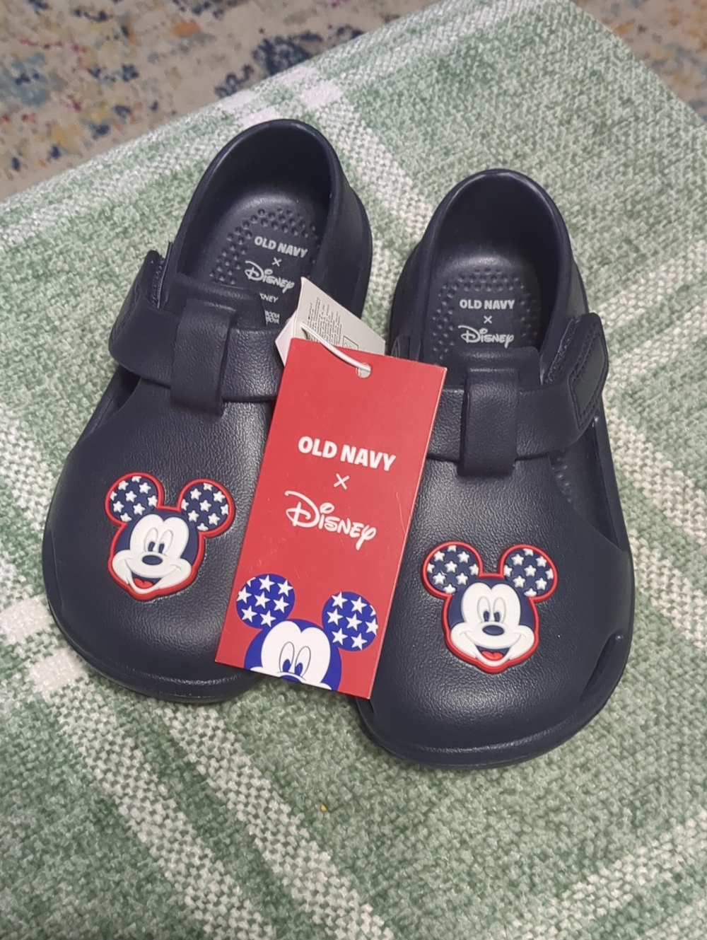 Old Navy Navy Kids' Mickey Slip-On Sandals with Patriotic Accents